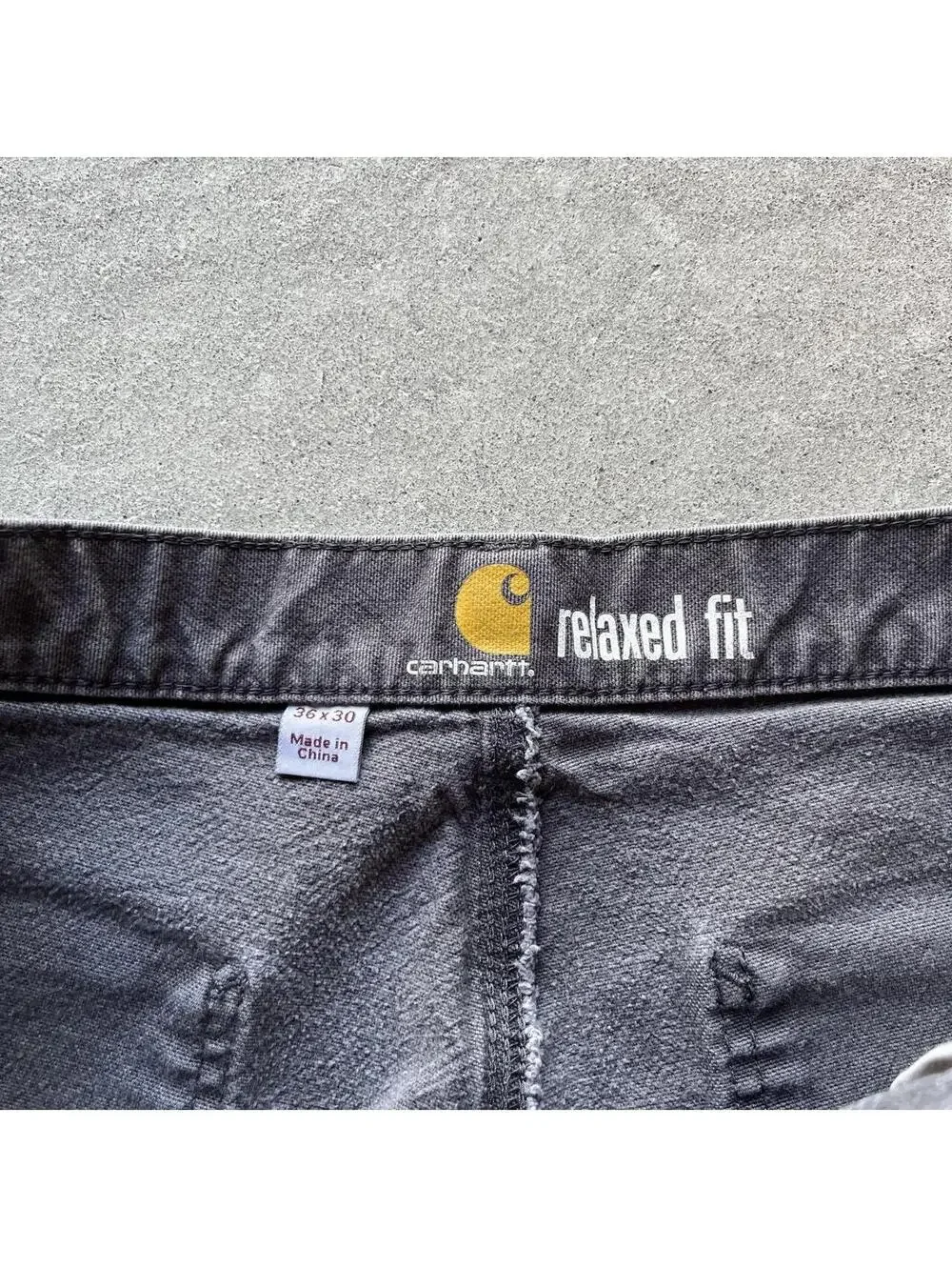 Grey Carhartt Relaxed Fit Double Knee Carpenter Pants